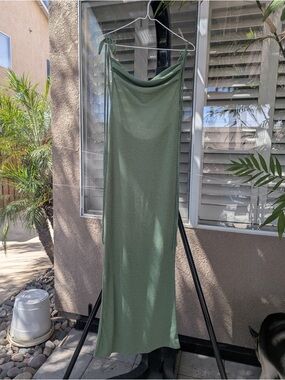Sage Green Cowl Neck Maxi Dress